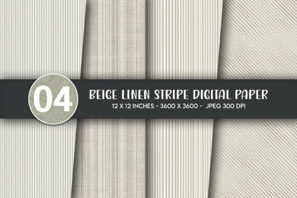 Download Beige Linen Stripe Digital Paper - Stripe digital paper Collection