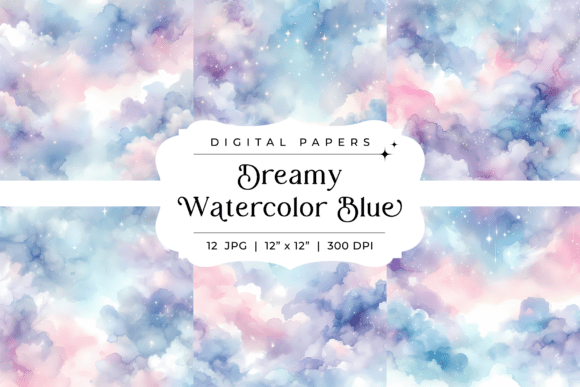 Download Dreamy Blue Watercolor Backgrounds - Backgrounds Collection