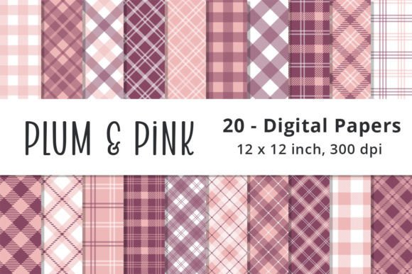 Download Pink Plaid Digital Paper Backgrounds - Backgrounds Collection
