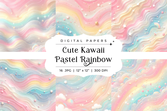 Download Cute Kawaii Pastel Rainbow Backgrounds - Backgrounds Collection