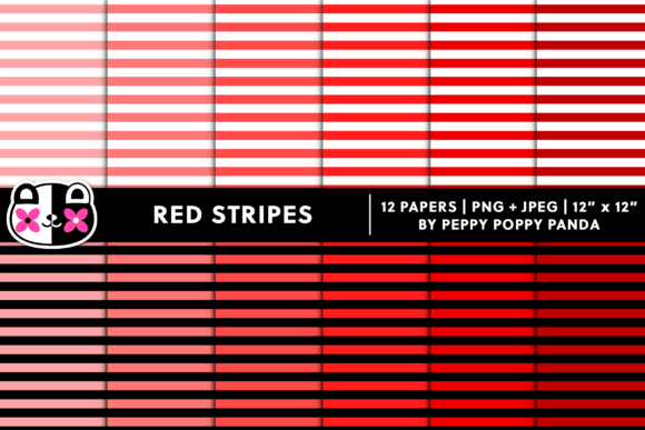 Download Red Stripe Digital Paper Set - Stripe digital paper Collection