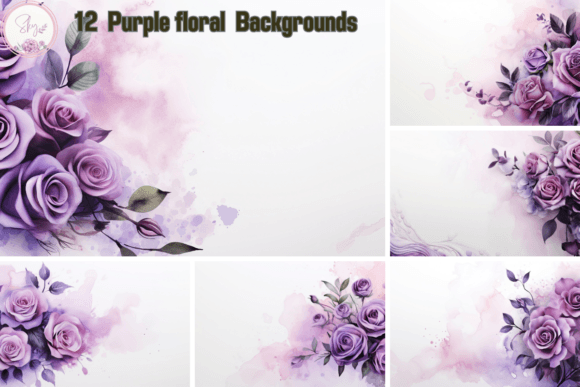 Download Purple Floral Digital Paper Backgrounds - Backgrounds Collection