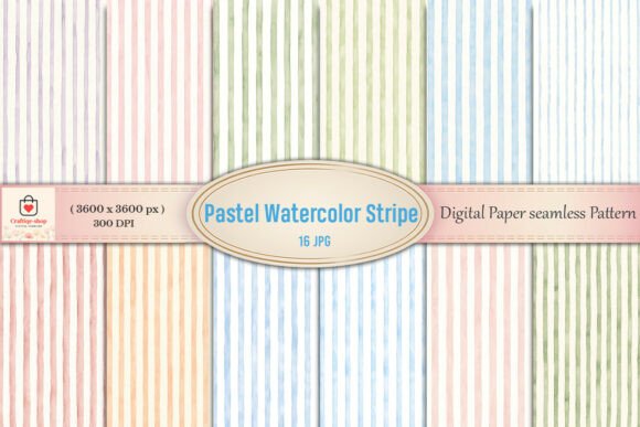 Download Pastel Watercolor Stripe Digital Paper P - Stripe digital paper Collection