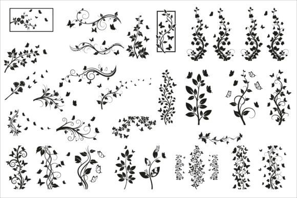 Download Vertical Floral Vine Silhouette - Vertical Collection